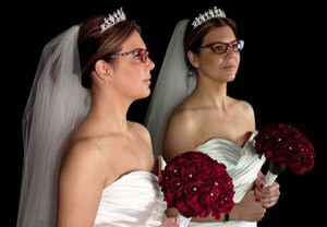 Макияж в очках для невесты