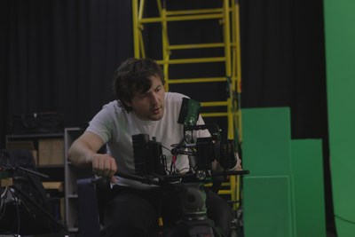 Videographer shoots promotional video