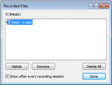 Зарегистрированное диалоговое окно Файлов